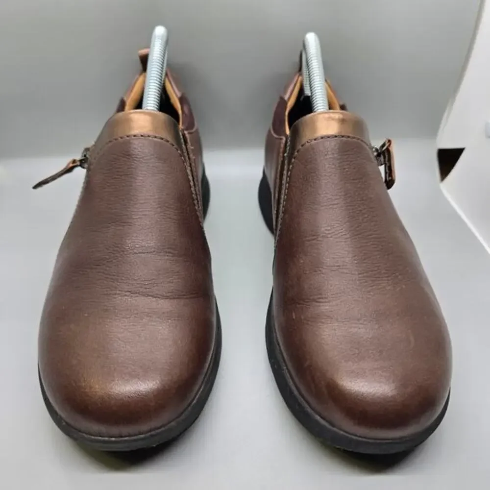 Clarks Unstructured Un Adorn Zip Sneaker-Brown-Women's 8M‎